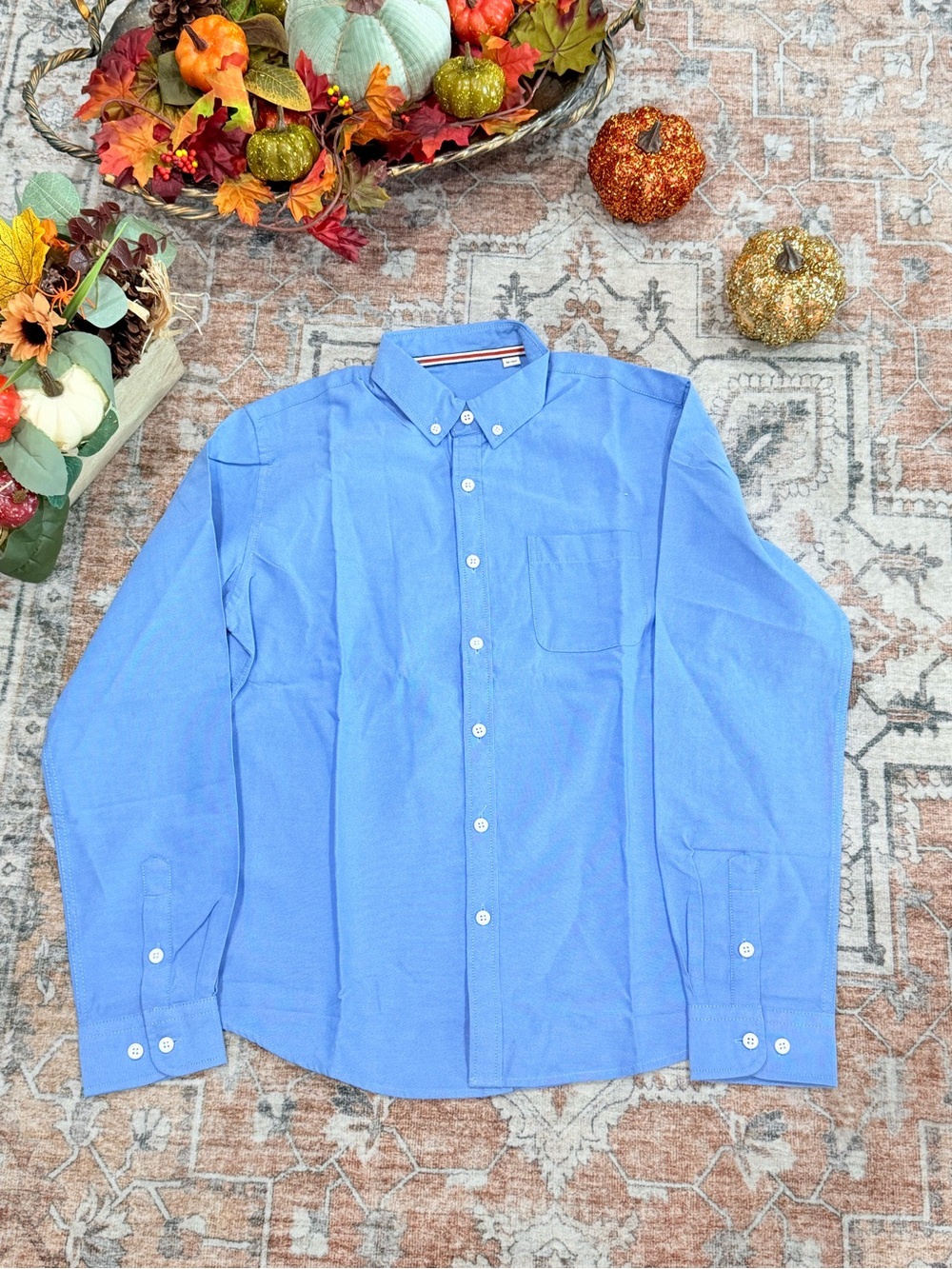 Classic Button-Down Men's Shirt in Light Blue